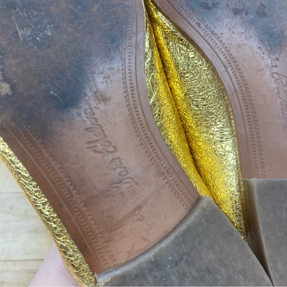 Sam Edelman Linnie Mules Women Size 8 Gold Metallic Slip-on Horsebit Shoes - Picture 7 of 7